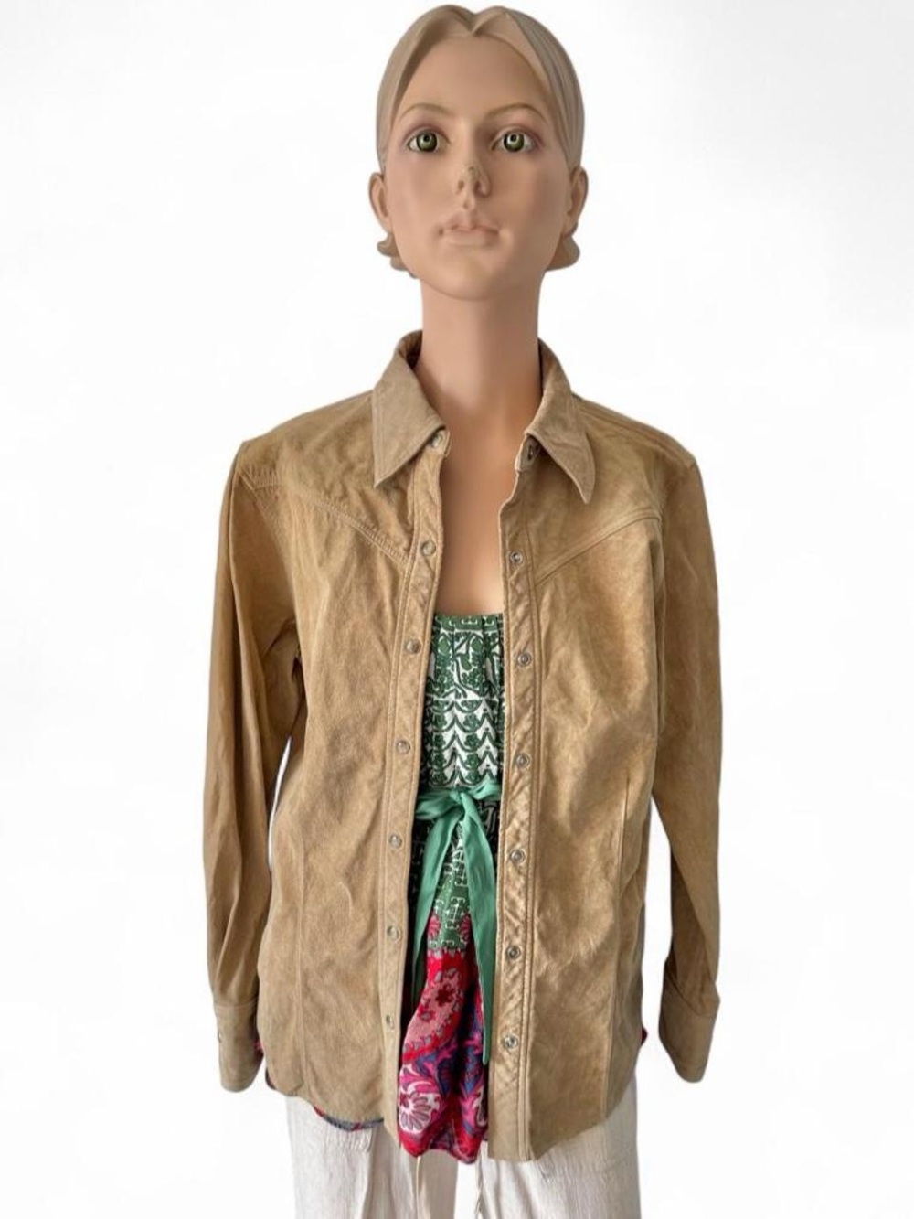 Eddie Bauer Women’s Tan Suede Button-Front Jacket